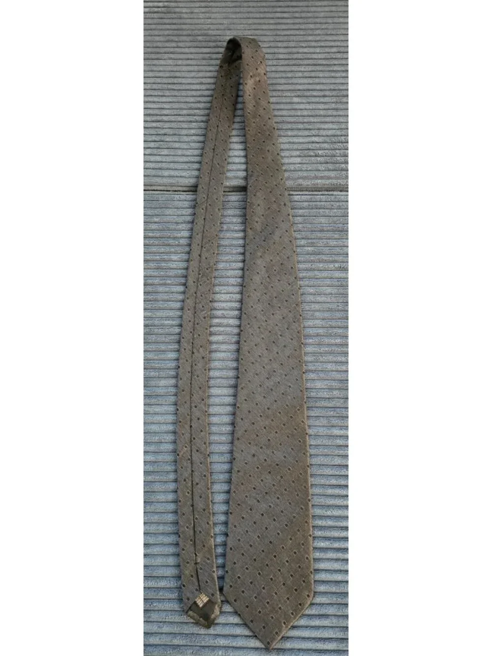 VTG Cravattificio Di Siena 100% Silk Tie Blue/Black Geometric Woven Pattern EUC